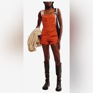 Free People Women's Cinnamon Stick orange Tough Love Shortall size 2 brand new‎